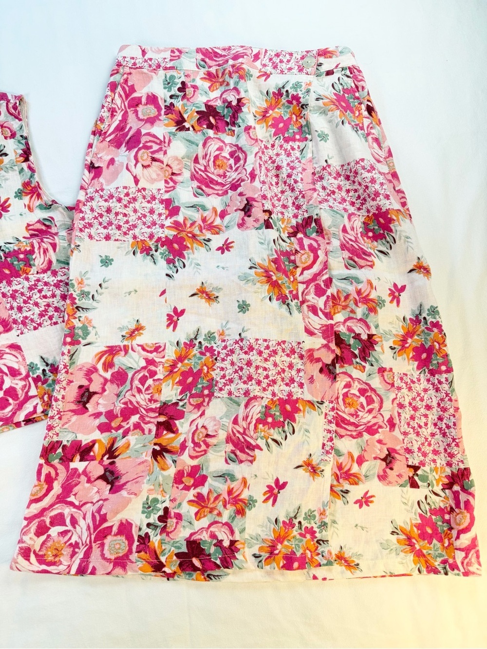 Haute Hippie Linen Floral Patchwork Matching Set Size Medium EUC - Picture 4 of 15